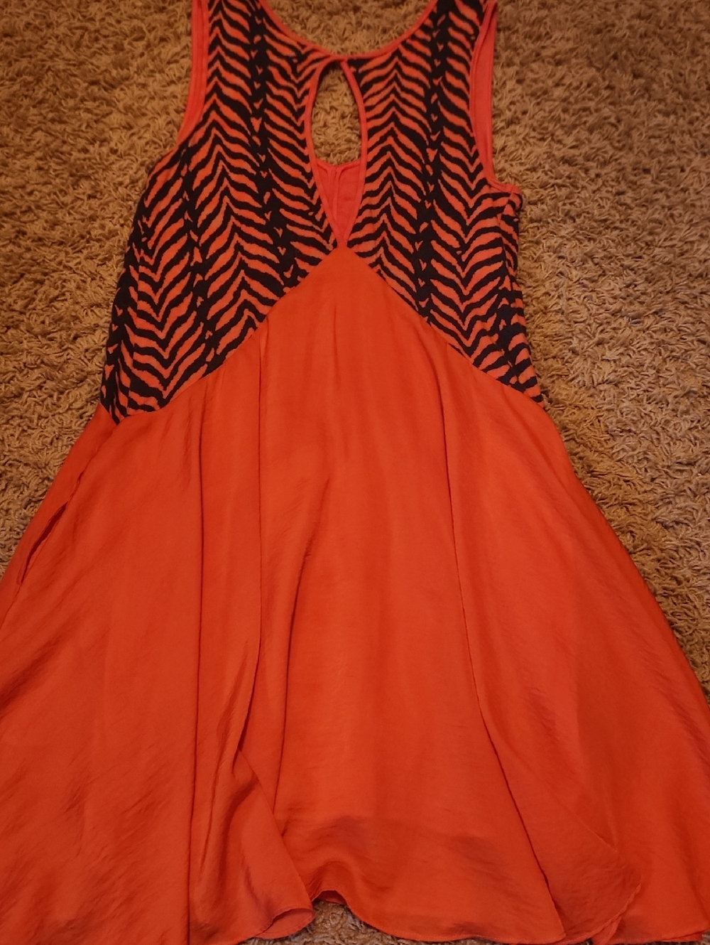 Free People Orange Summer Tank Top Dress Size Medium - Picture 6 of 13